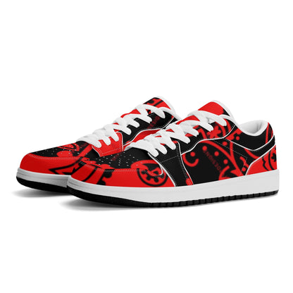 Mens Premium PU Leather Low Top Sneakers-V2