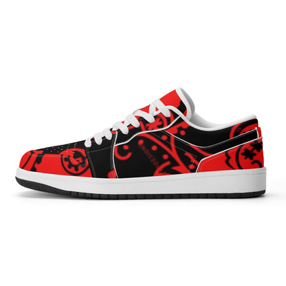 Mens Premium PU Leather Low Top Sneakers-V2