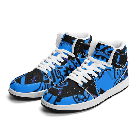 Mens Premium PU Leather High Top Sneakers-V2