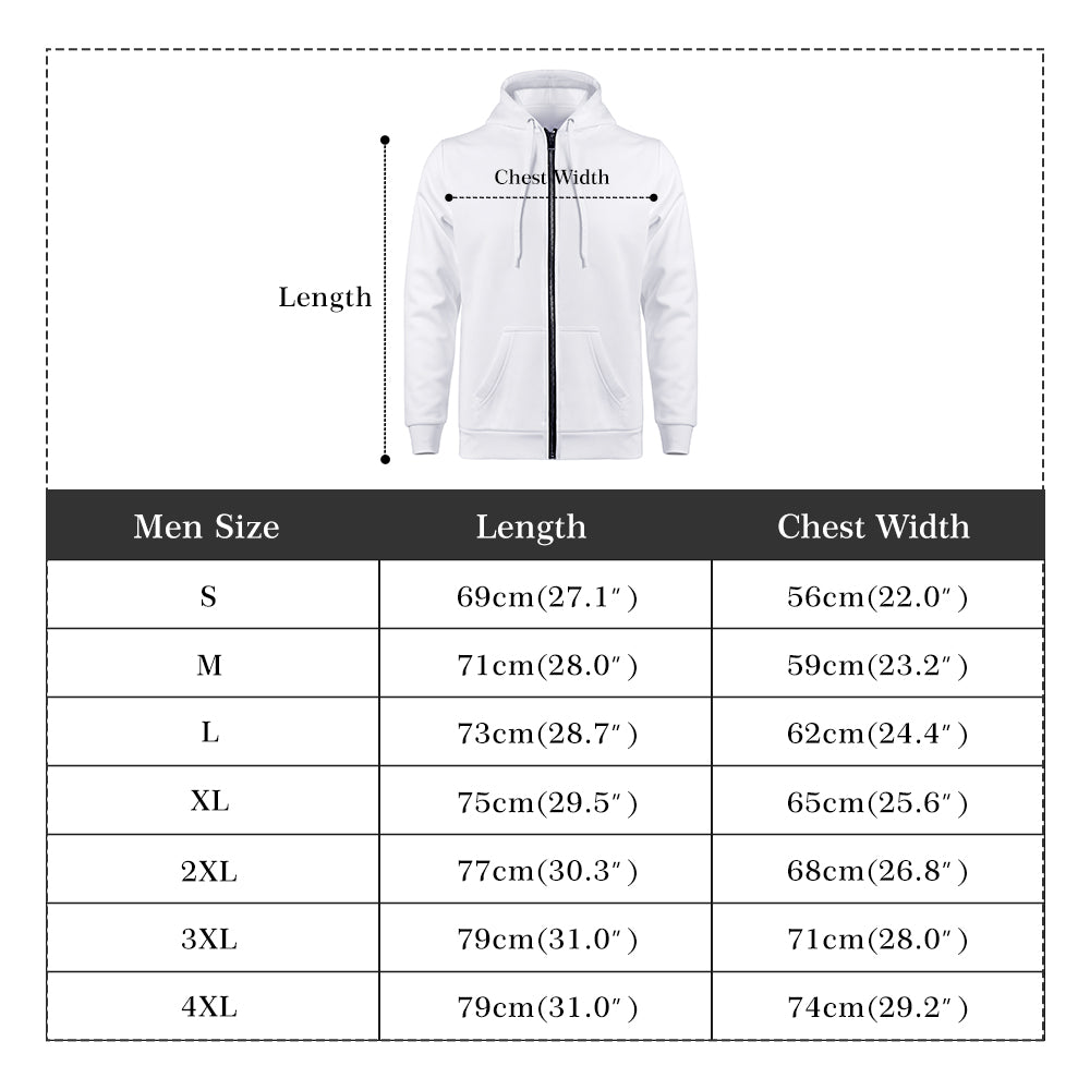 Mens All Over Print Zip Hoodie