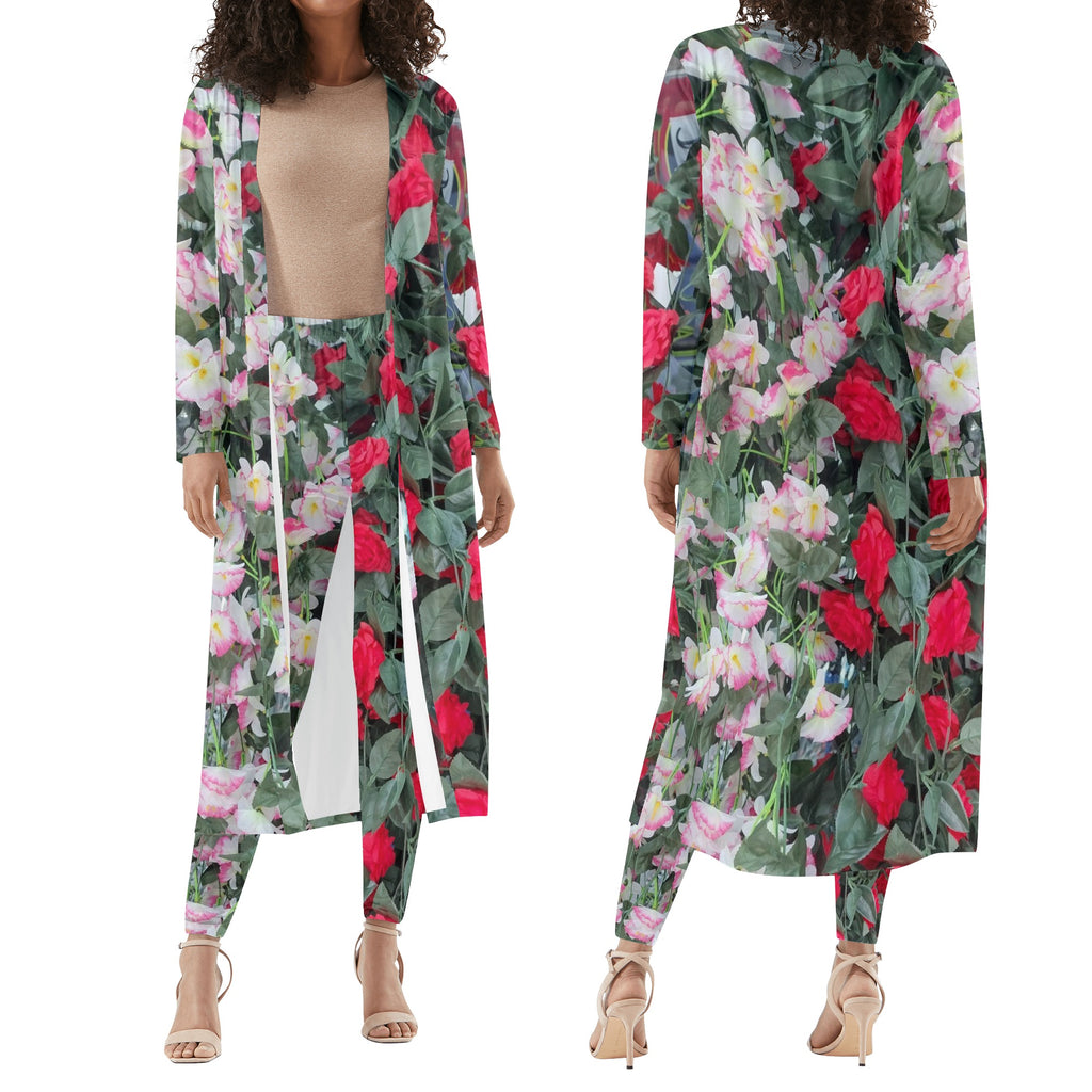 Women's Long Sleeve Cardigan and Leggings 2pcs
