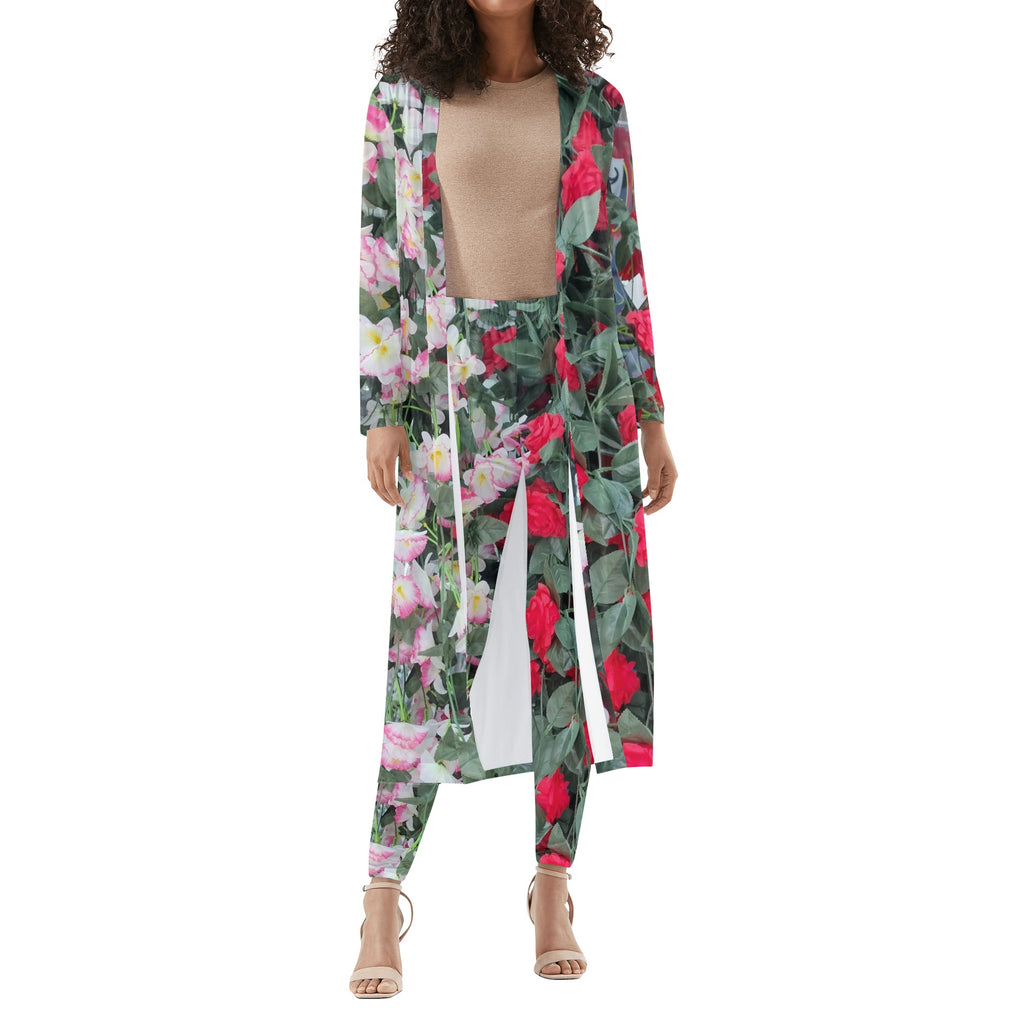 Women's Long Sleeve Cardigan and Leggings 2pcs
