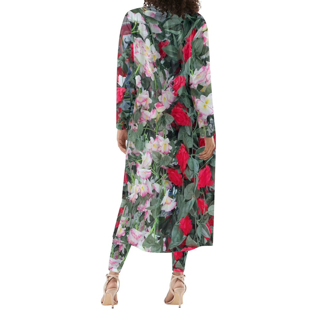 Women's Long Sleeve Cardigan and Leggings 2pcs