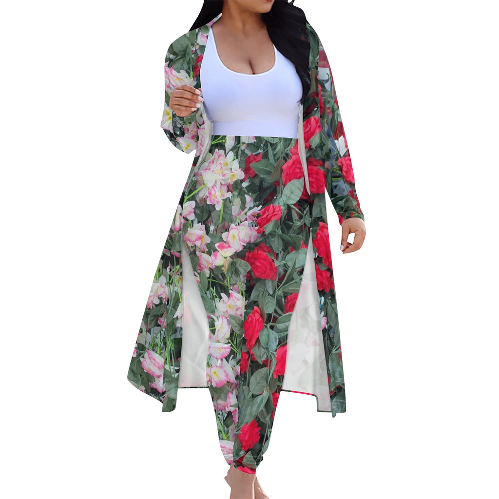 Women's Long Sleeve Cardigan and Leggings 2pcs