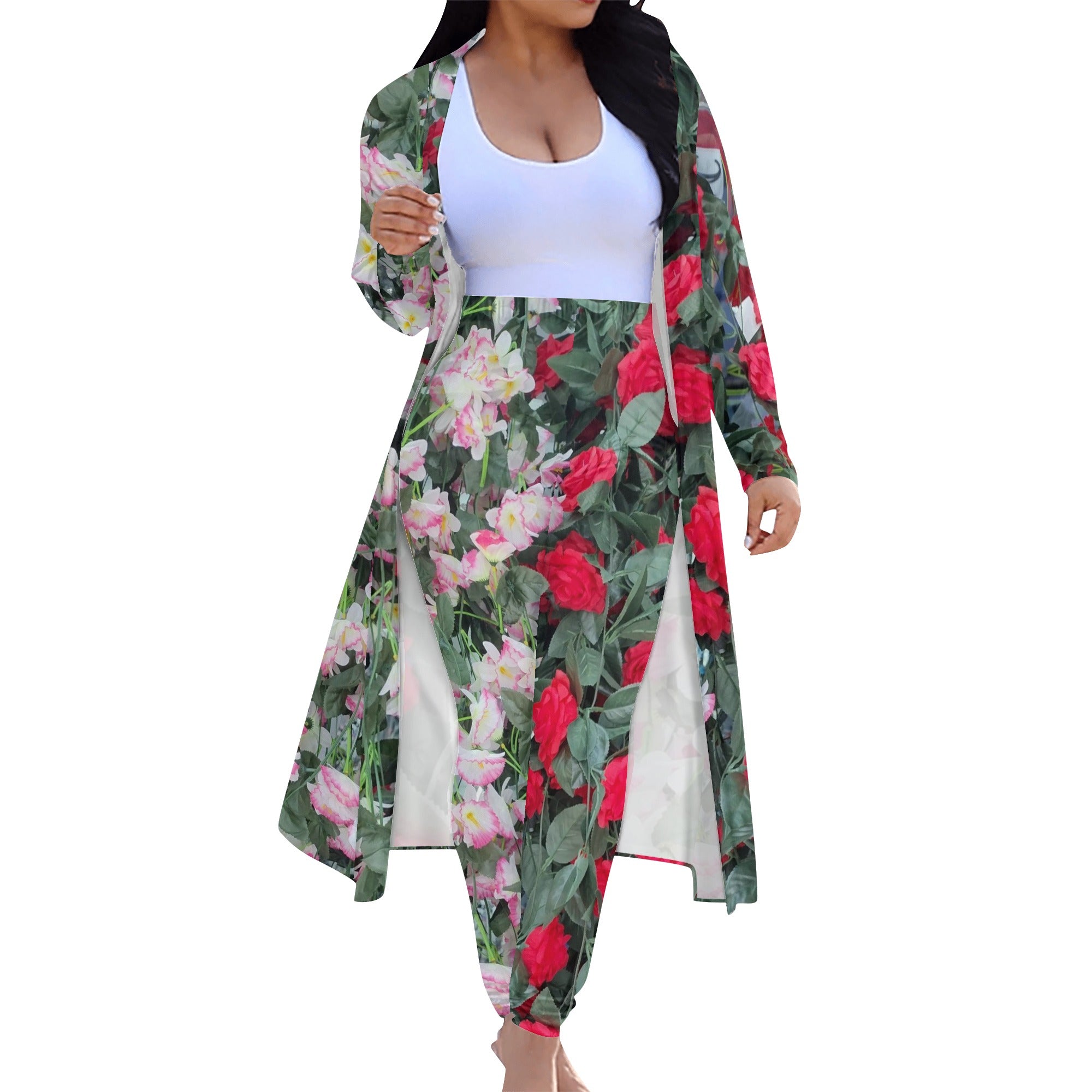Women's Long Sleeve Cardigan and Leggings 2pcs