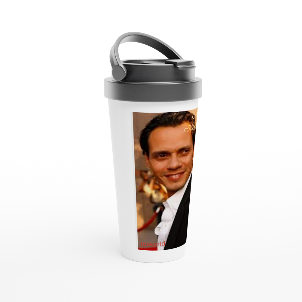 White 15oz Stainless Steel Travel Mug