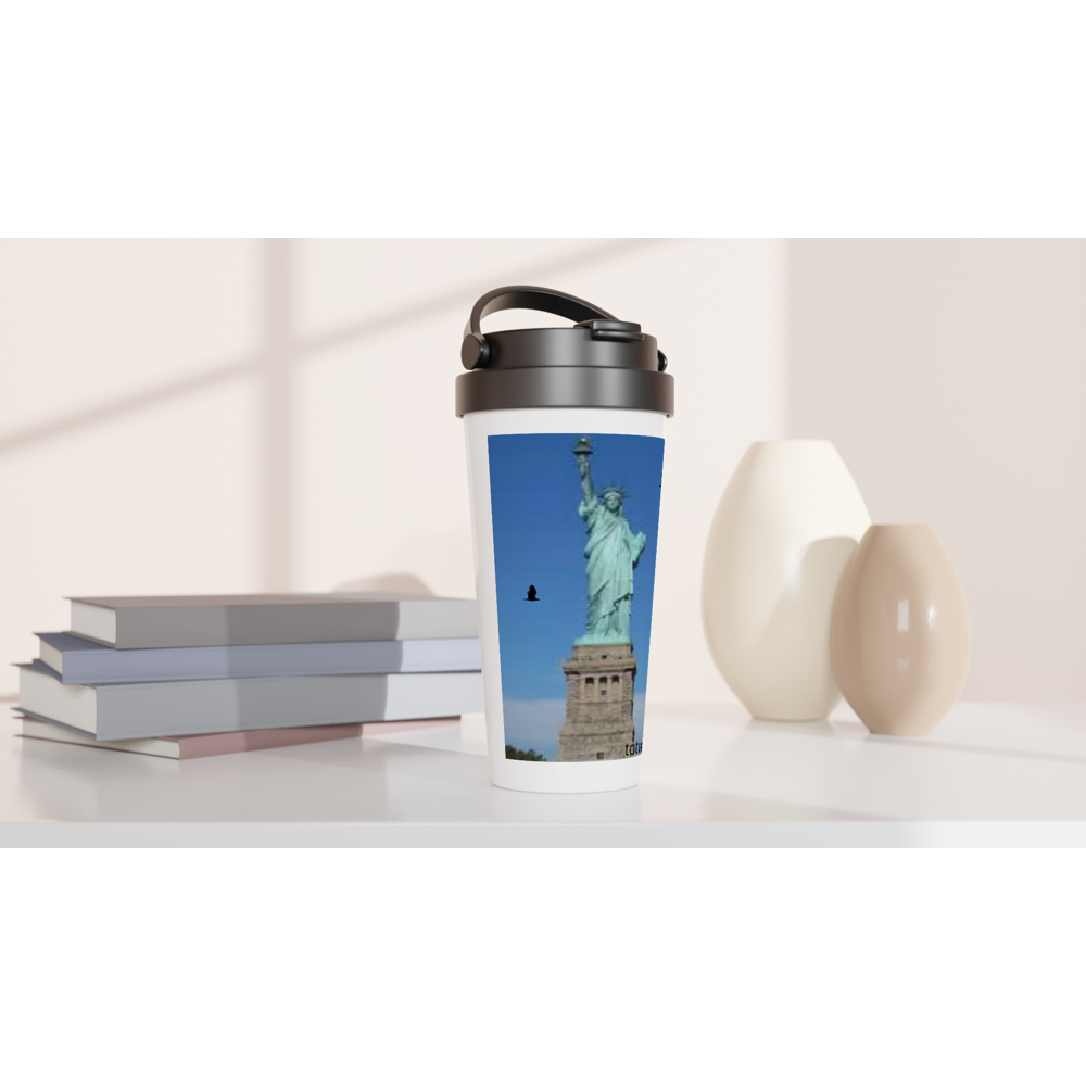 White 15oz Stainless Steel Travel Mug