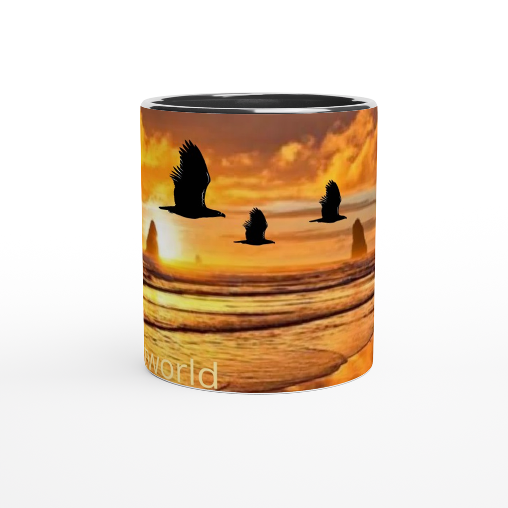 White 11oz Ceramic Mug with Color Inside