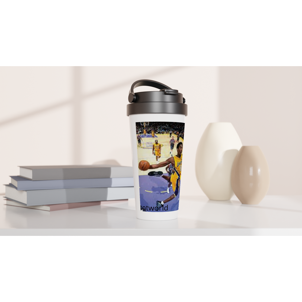 White 15oz Stainless Steel Travel Mug