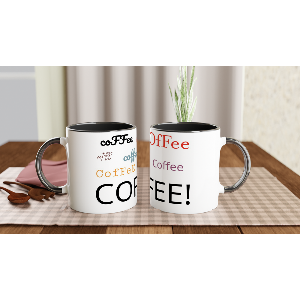 White 11oz Ceramic Mug with Color Inside