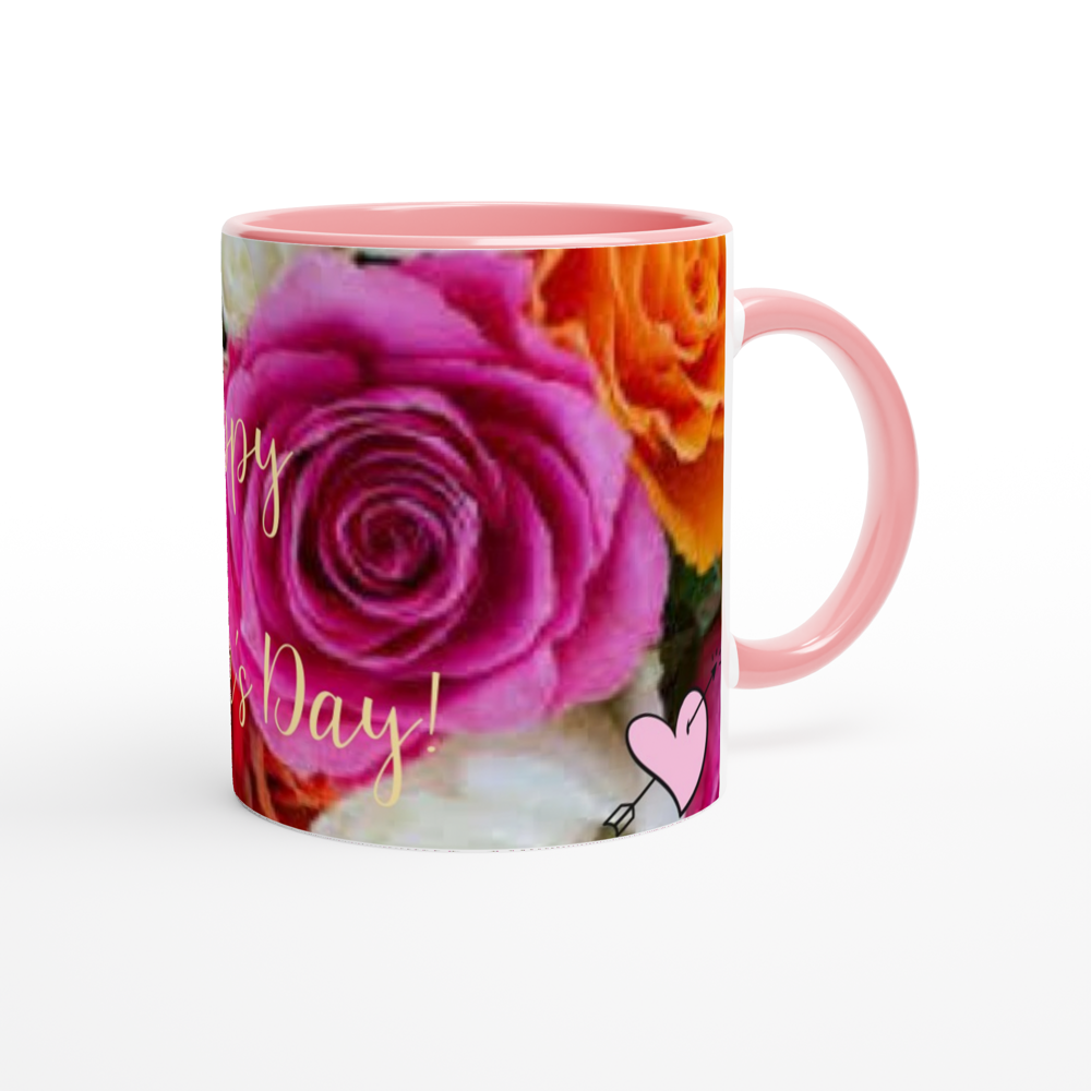 White 11oz Ceramic Mug with Color Inside