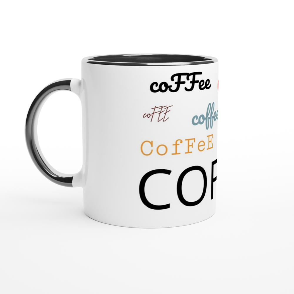 White 11oz Ceramic Mug with Color Inside