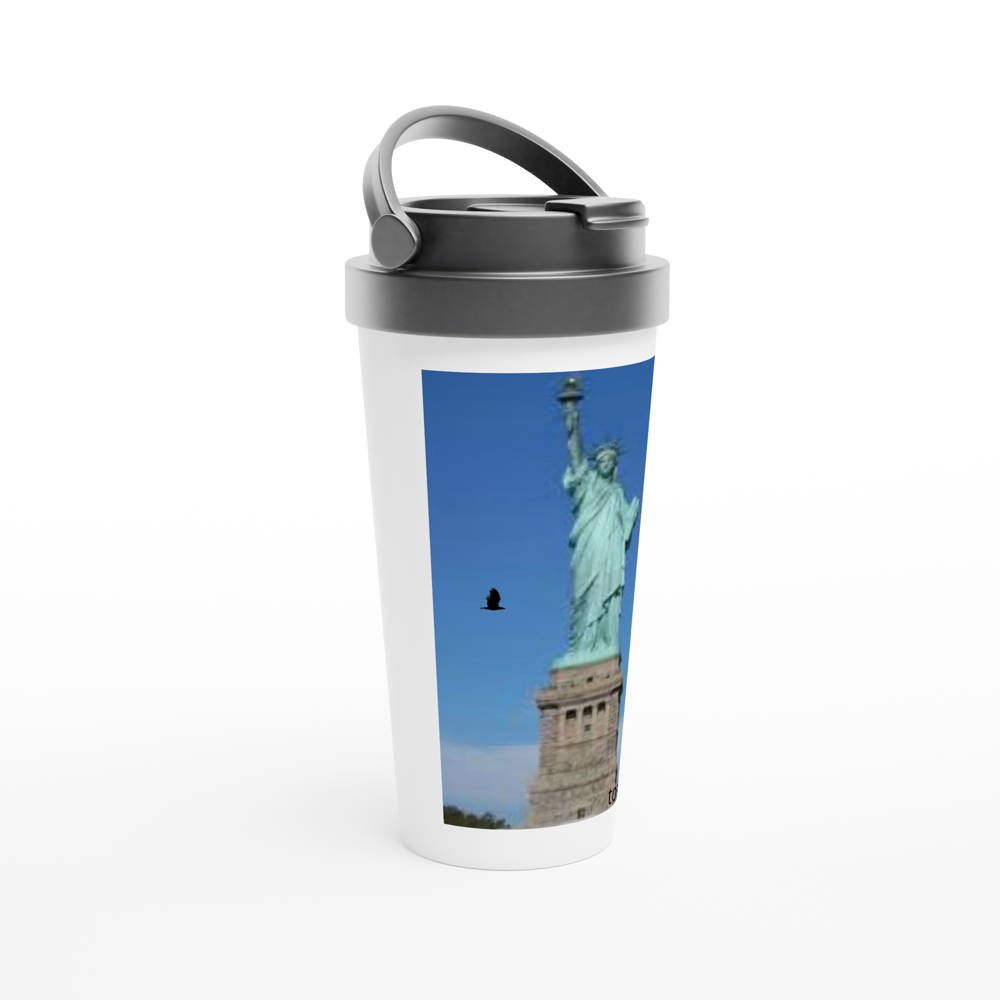 White 15oz Stainless Steel Travel Mug