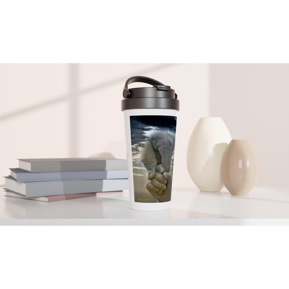 White 15oz Stainless Steel Travel Mug