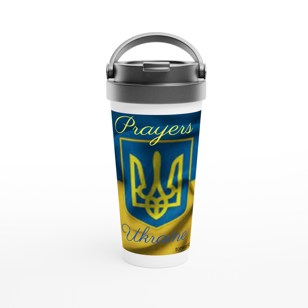 White 15oz Stainless Steel Travel Mug