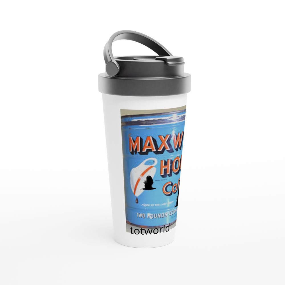White 15oz Stainless Steel Travel Mug