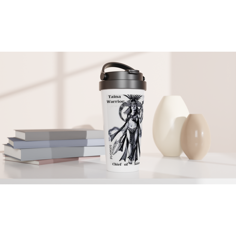 White 15oz Stainless Steel Travel Mug