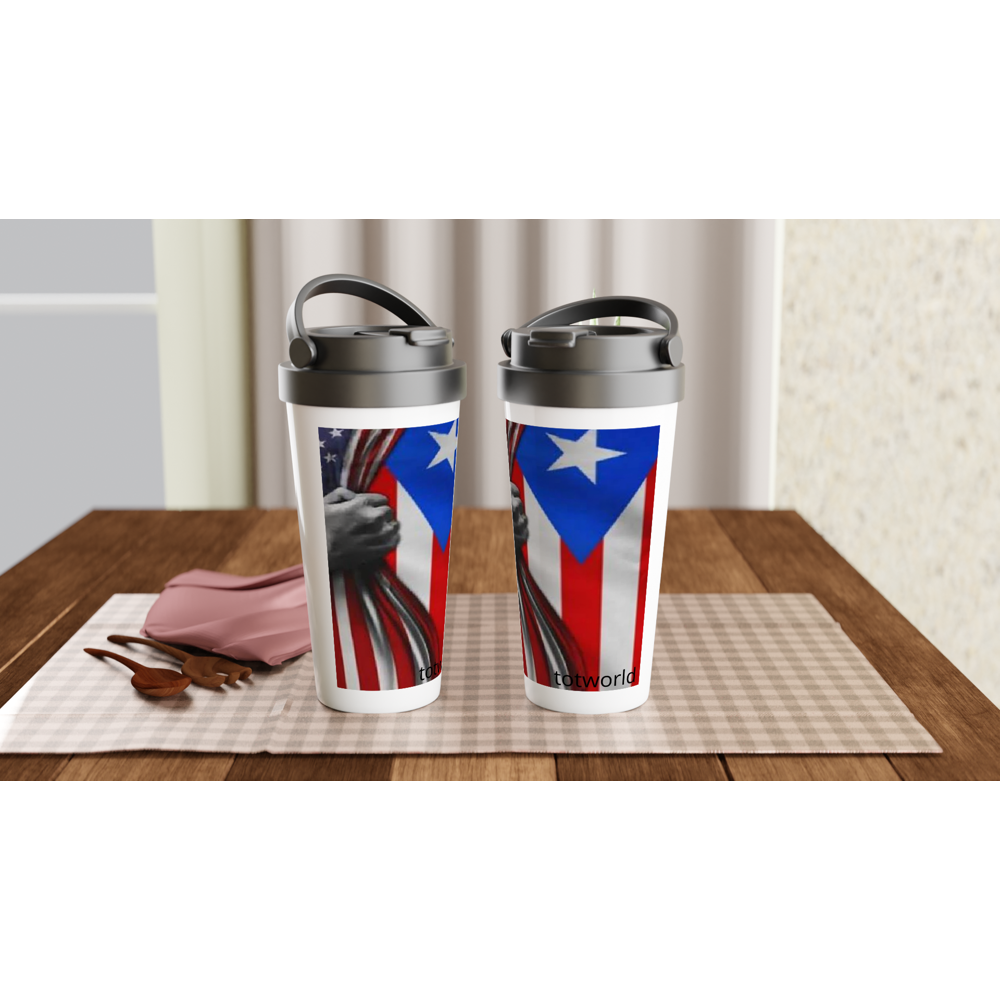 White 15oz Stainless Steel Travel Mug