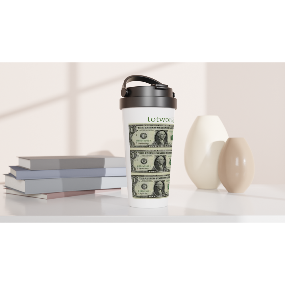 White 15oz Stainless Steel Travel Mug
