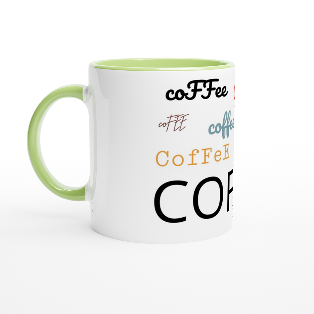 White 11oz Ceramic Mug with Color Inside