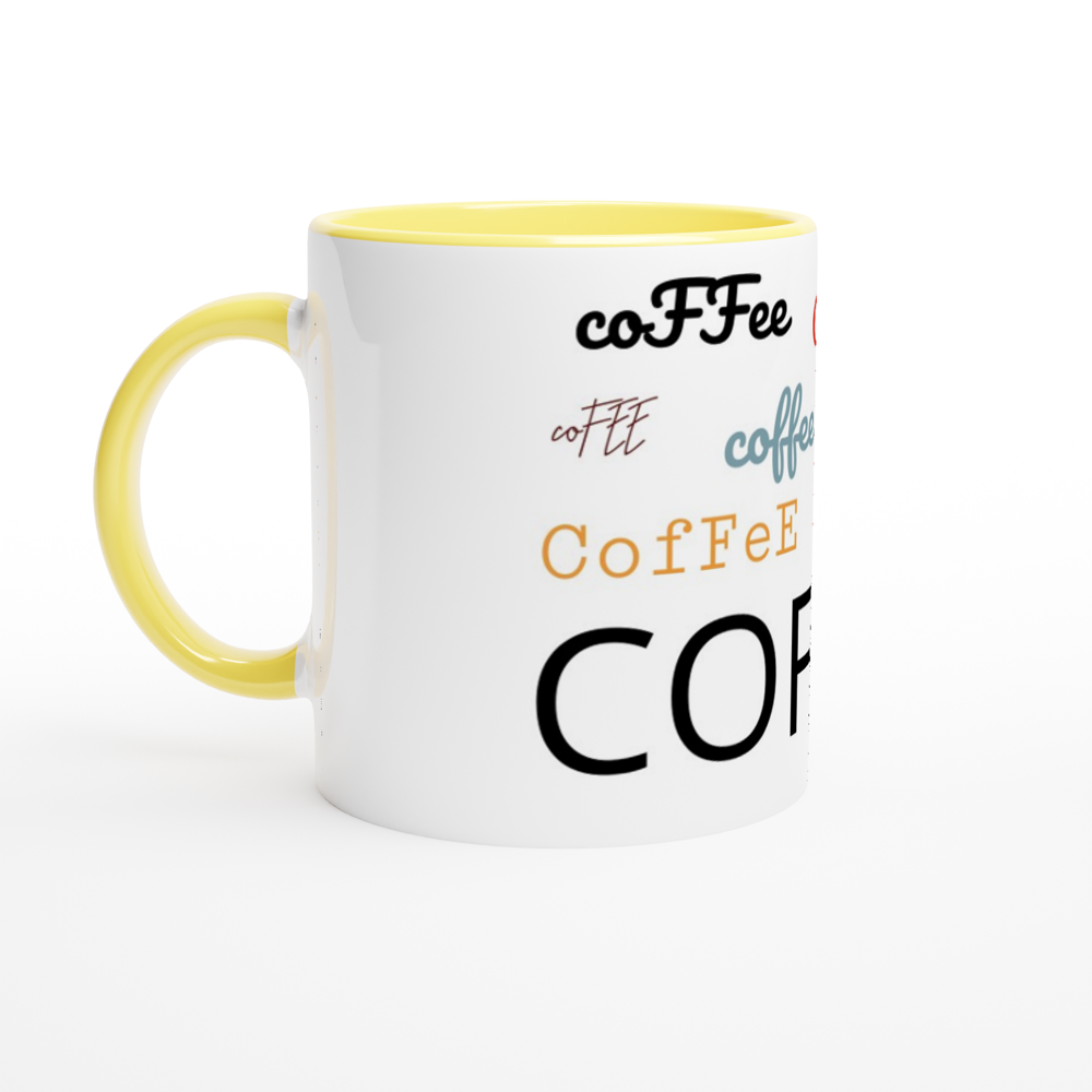 White 11oz Ceramic Mug with Color Inside