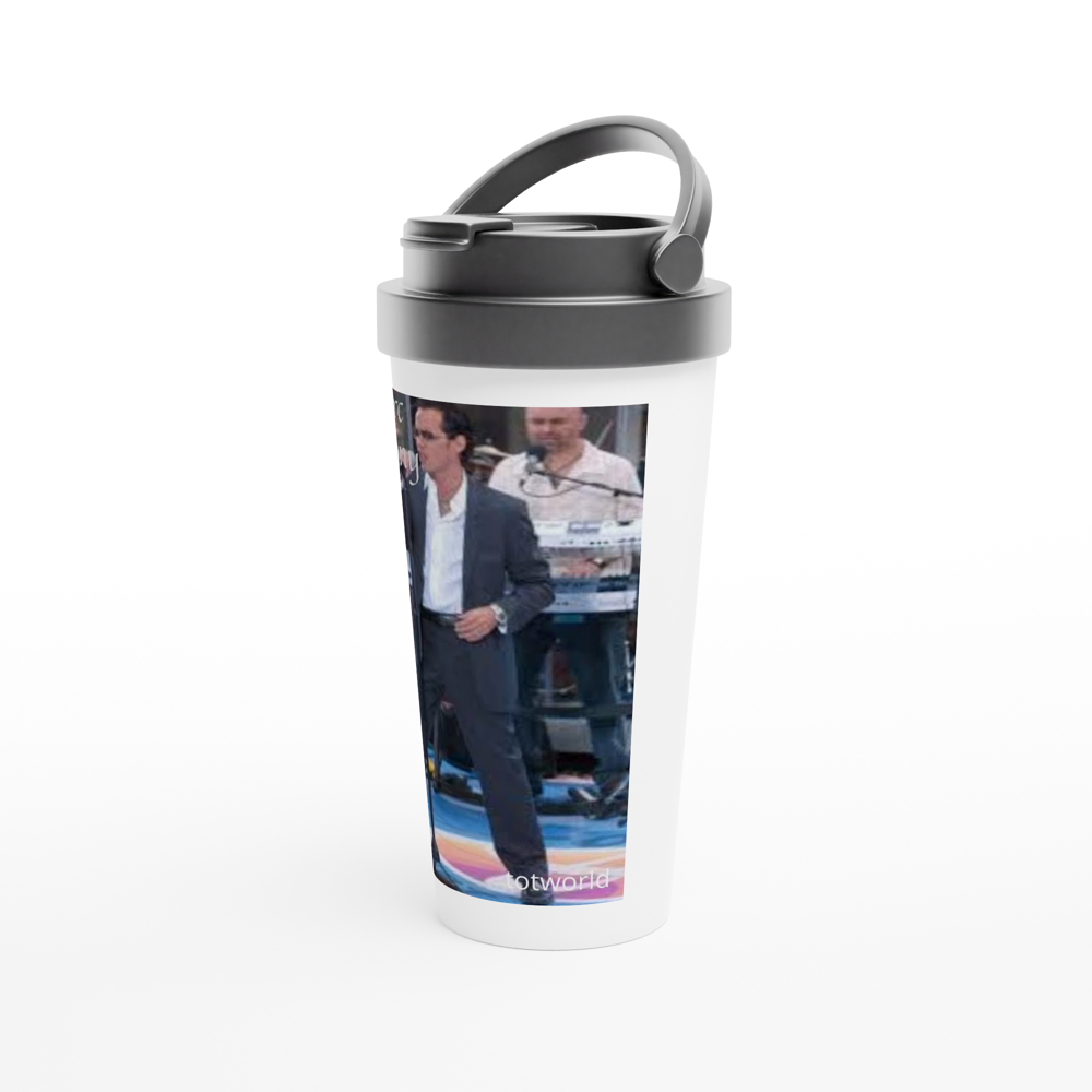 White 15oz Stainless Steel Travel Mug