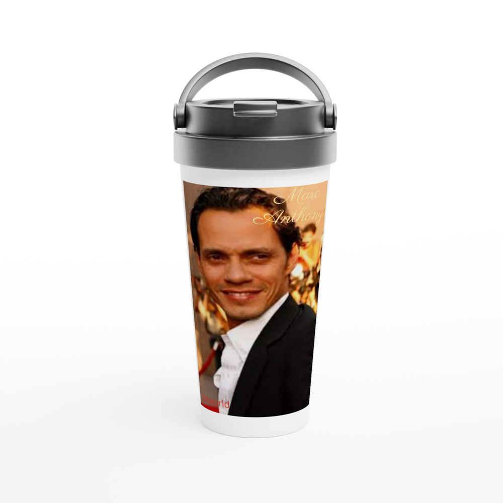 White 15oz Stainless Steel Travel Mug