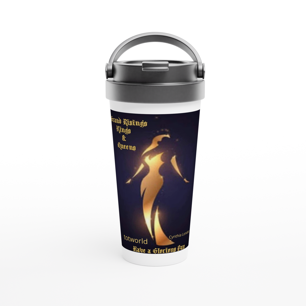 White 15oz Stainless Steel Travel Mug