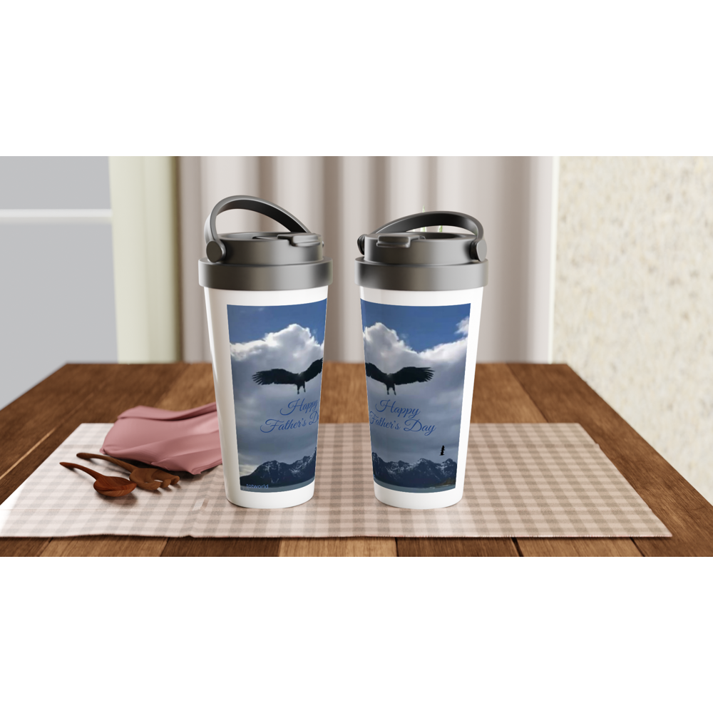 White 15oz Stainless Steel Travel Mug