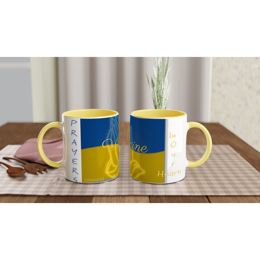 White 11oz Ceramic Mug with Color Inside