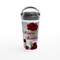 White 15oz Stainless Steel Travel Mug