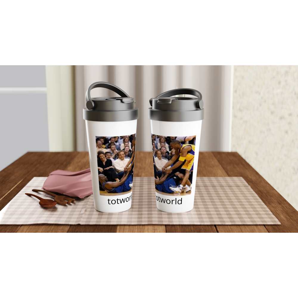 White 15oz Stainless Steel Travel Mug