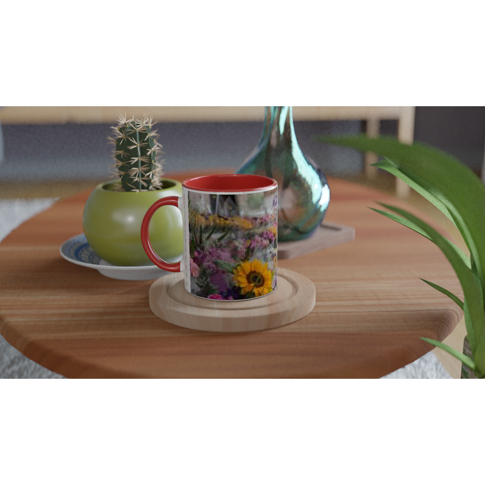 White 11oz Ceramic Mug with Color Inside
