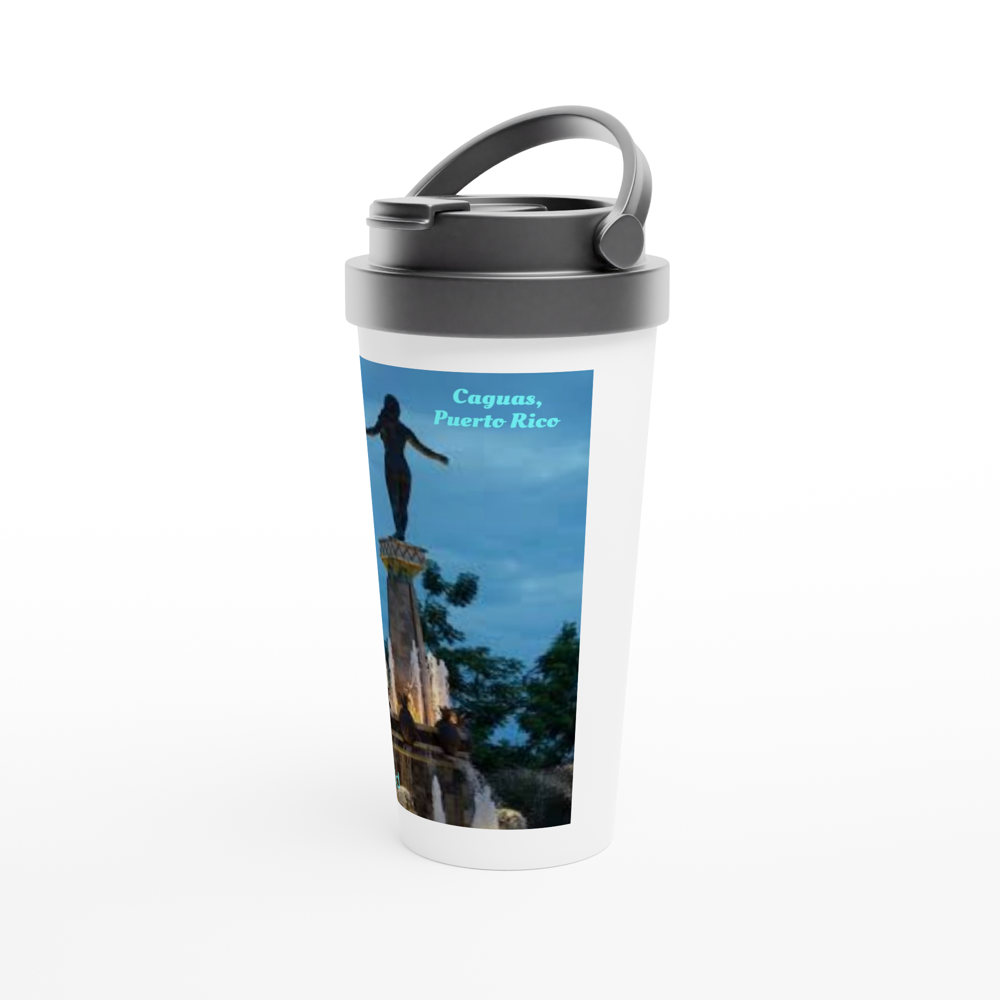 White 15oz Stainless Steel Travel Mug