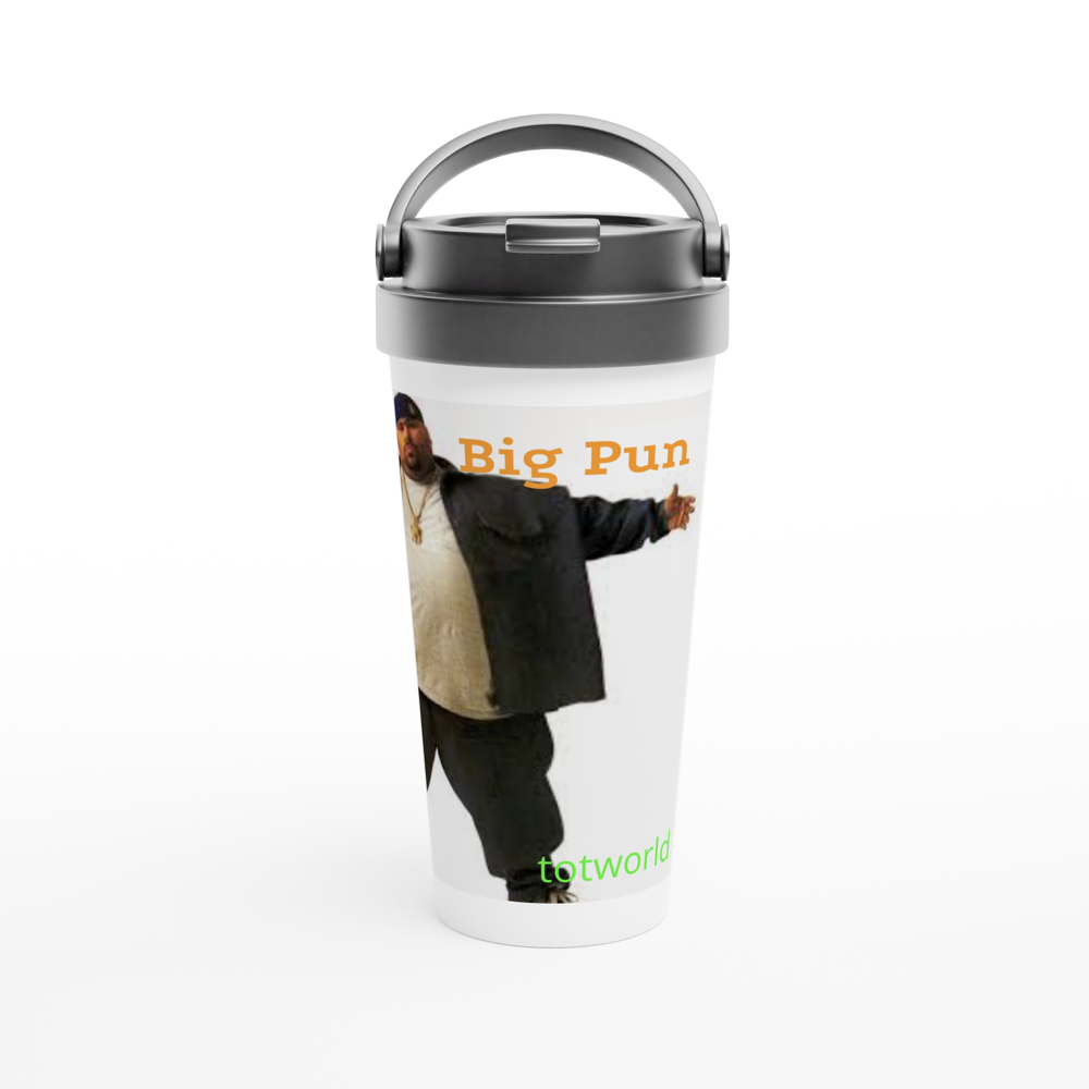 White 15oz Stainless Steel Travel Mug