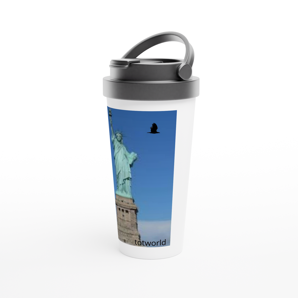 White 15oz Stainless Steel Travel Mug