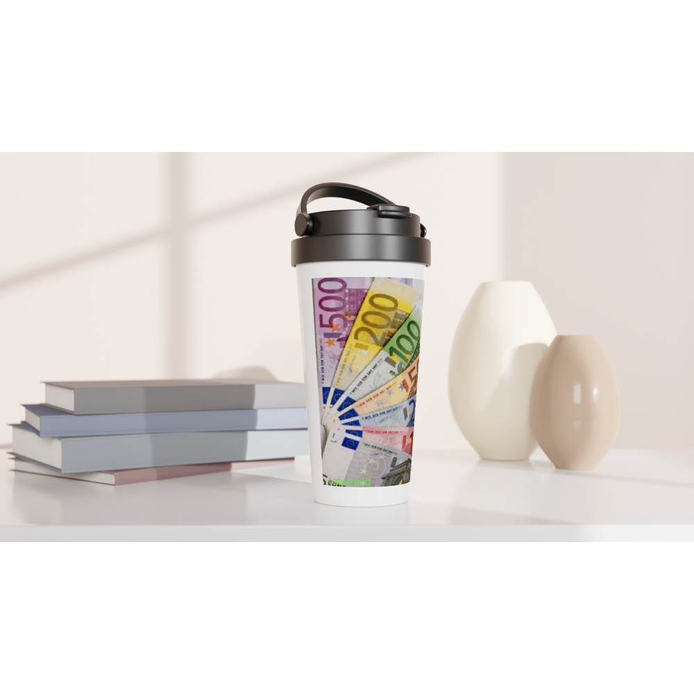 White 15oz Stainless Steel Travel Mug