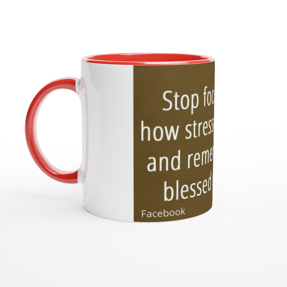 White 11oz Ceramic Mug with Color Inside