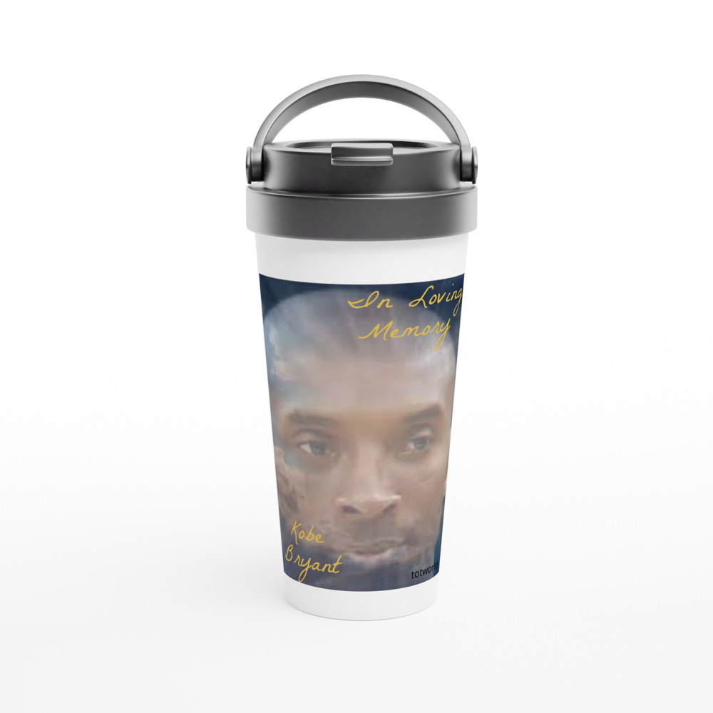 White 15oz Stainless Steel Travel Mug