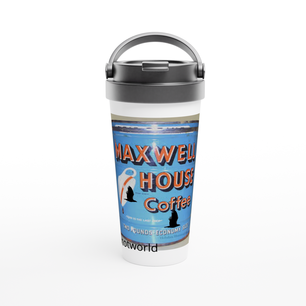 White 15oz Stainless Steel Travel Mug