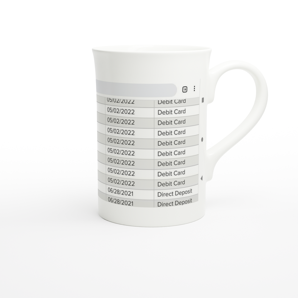 White 10oz Porcelain Slim Mug