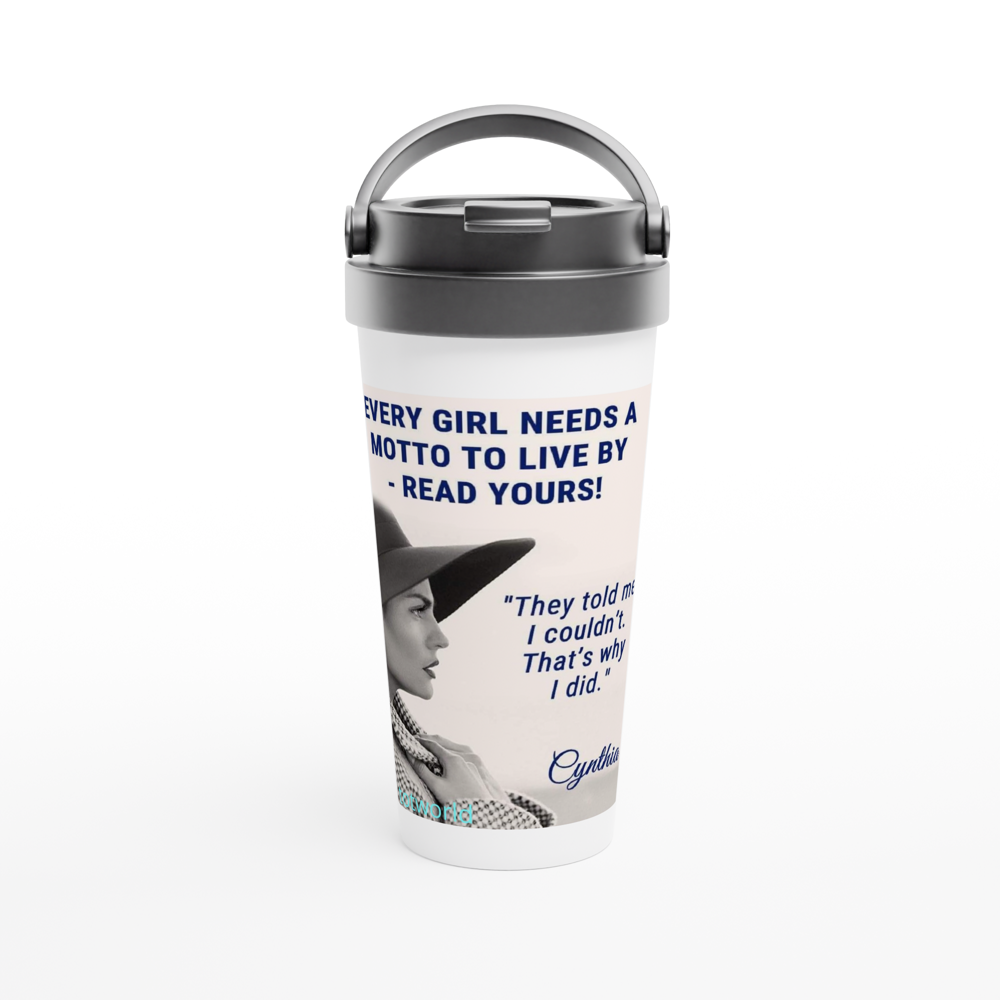 White 15oz Stainless Steel Travel Mug