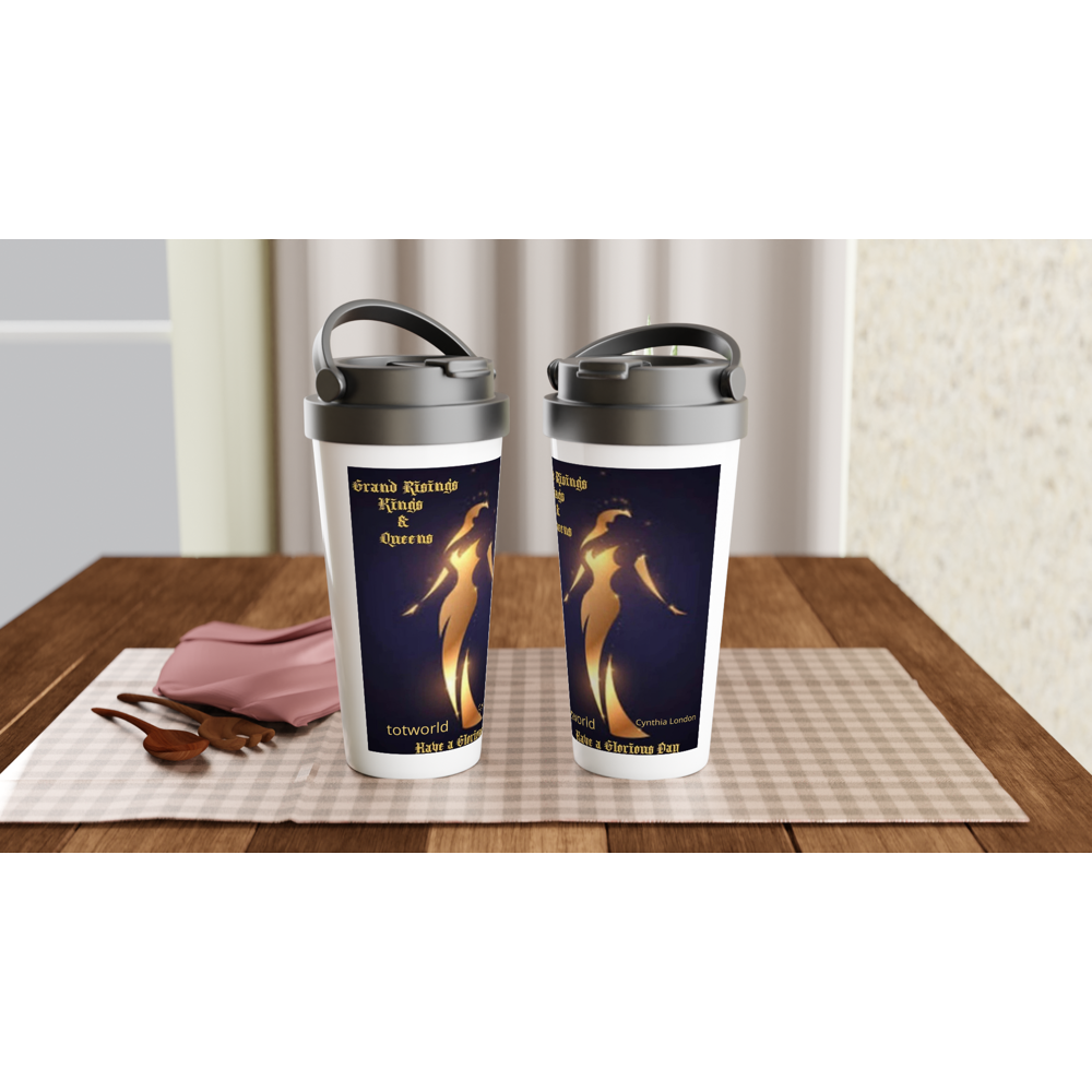 White 15oz Stainless Steel Travel Mug