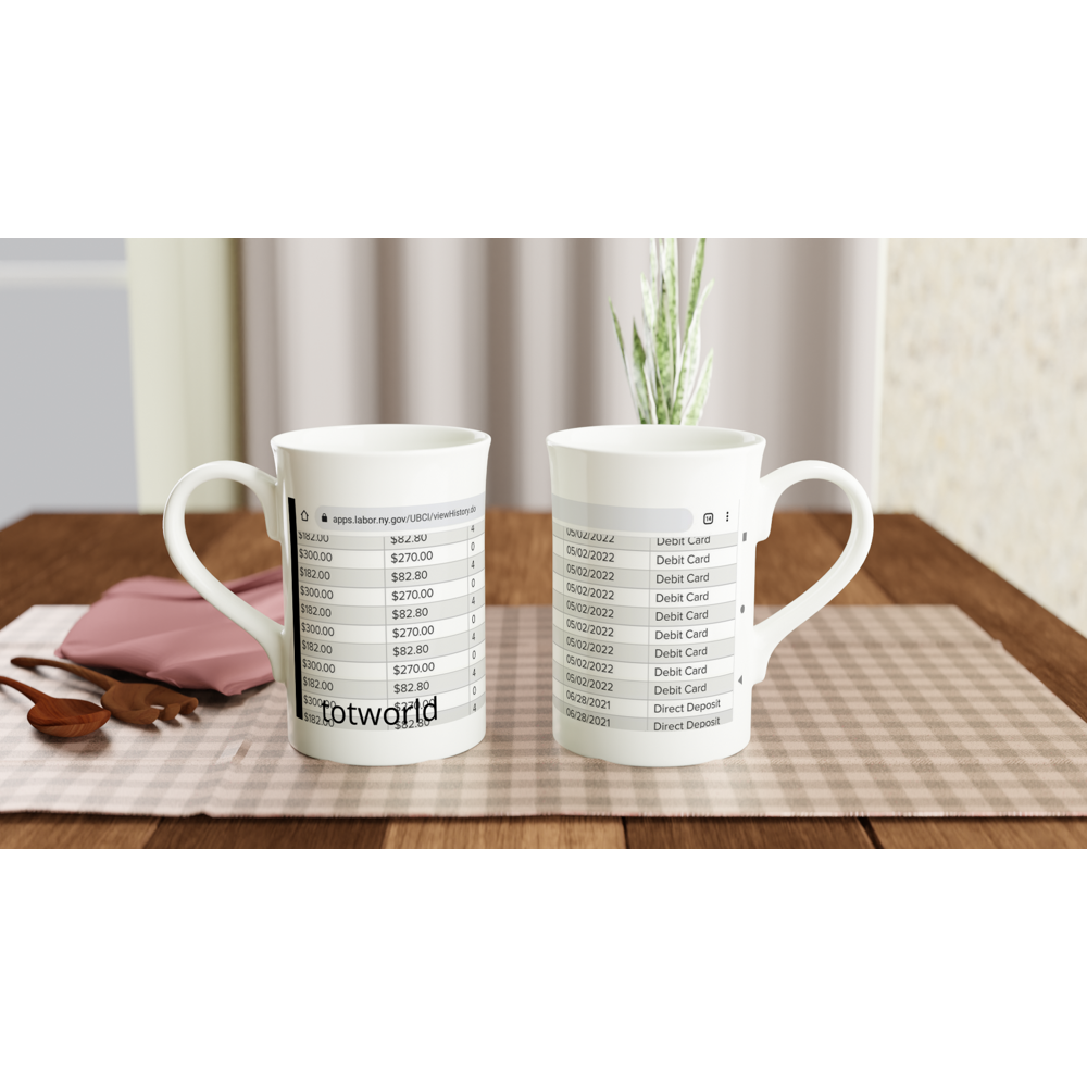 White 10oz Porcelain Slim Mug