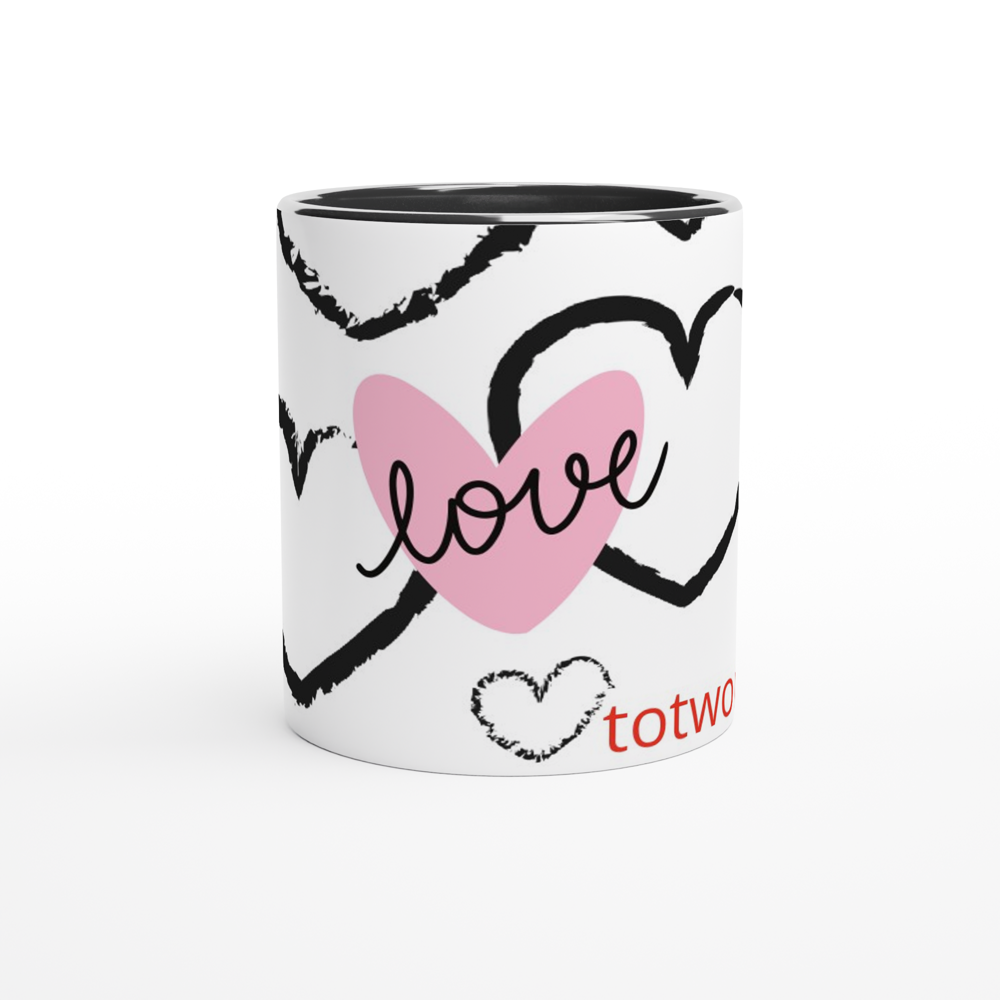 White 11oz Ceramic Mug with Color Inside