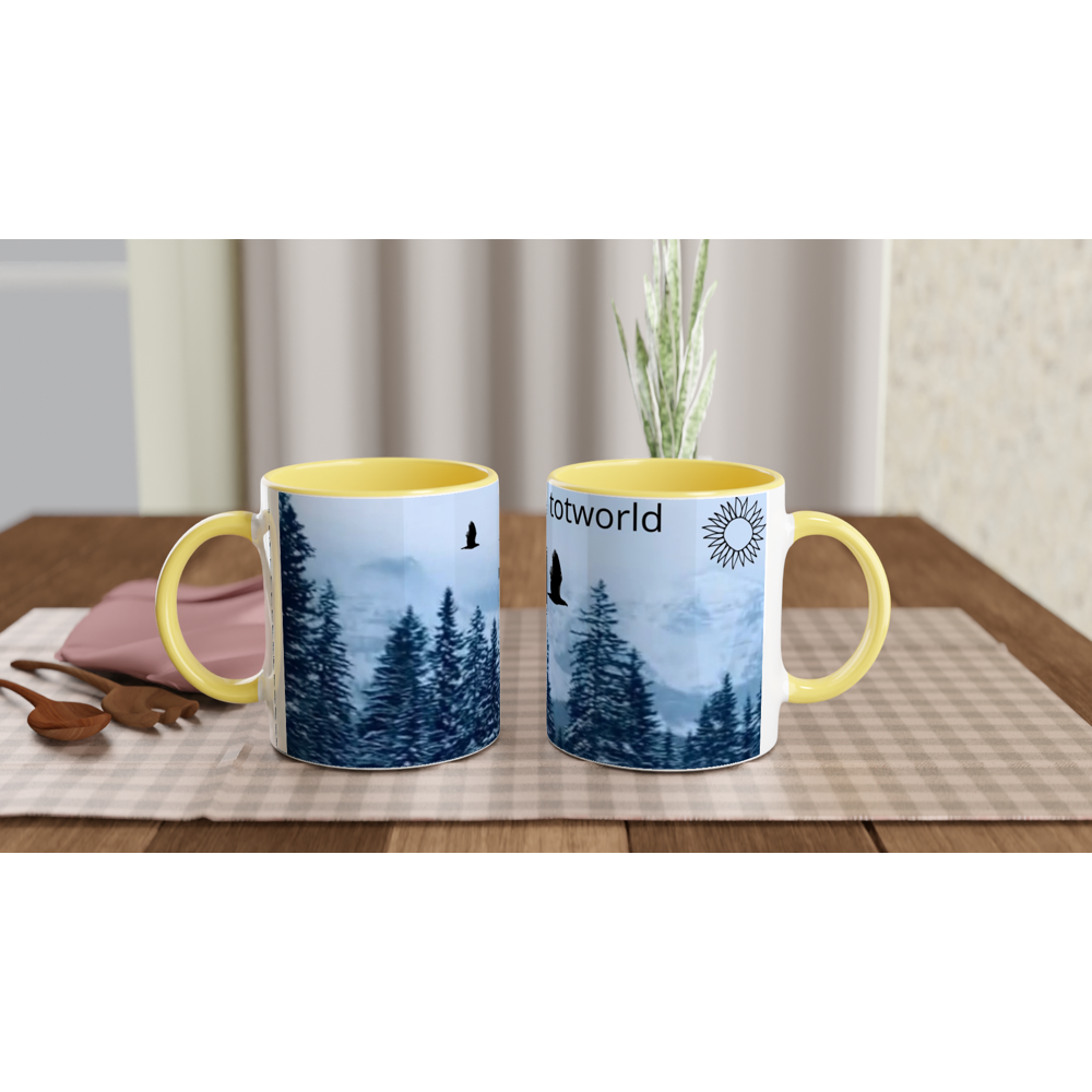 White 11oz Ceramic Mug with Color Inside