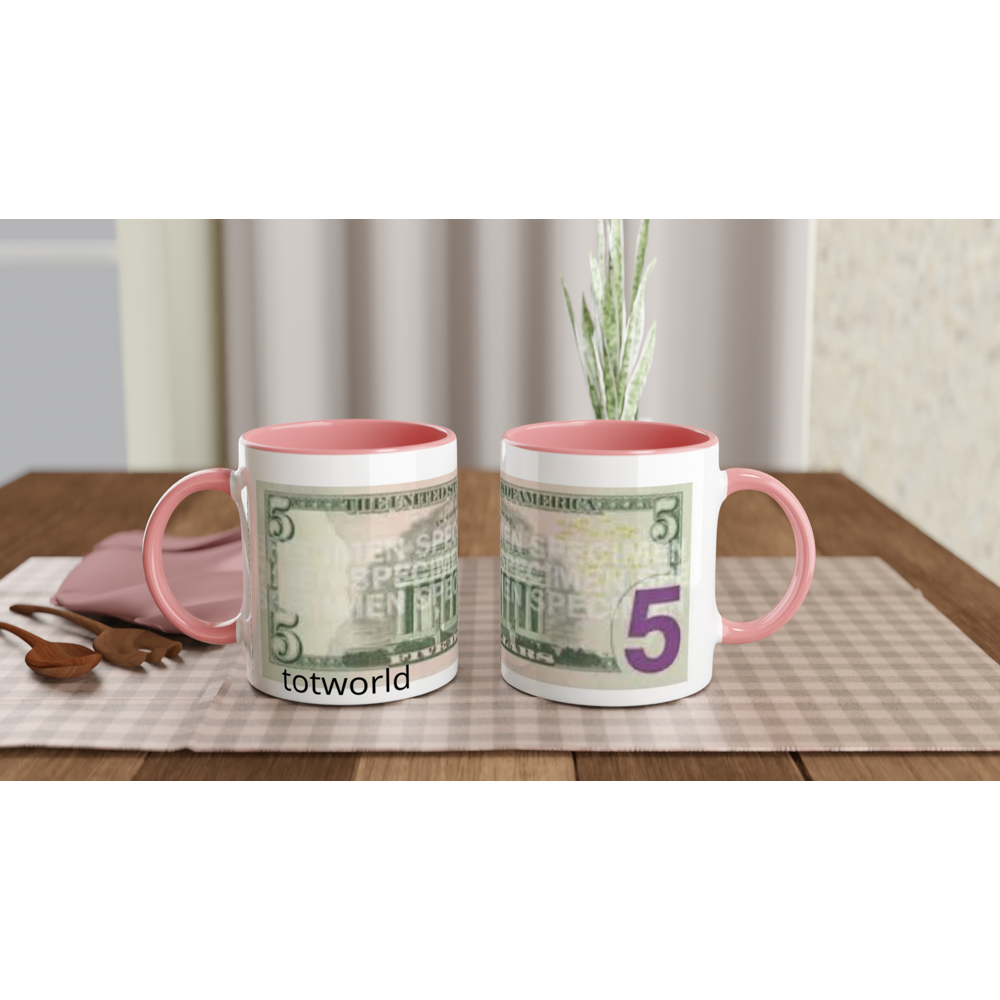 White 11oz Ceramic Mug with Color Inside