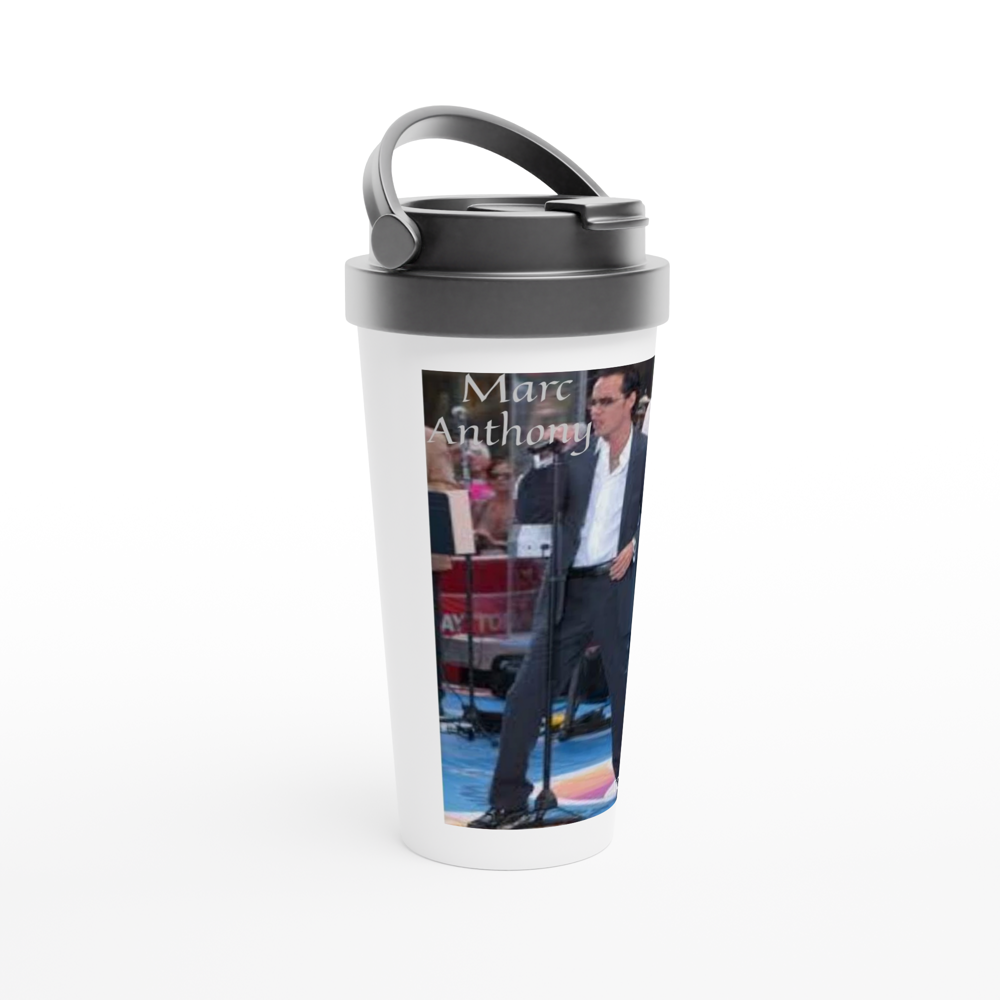 White 15oz Stainless Steel Travel Mug