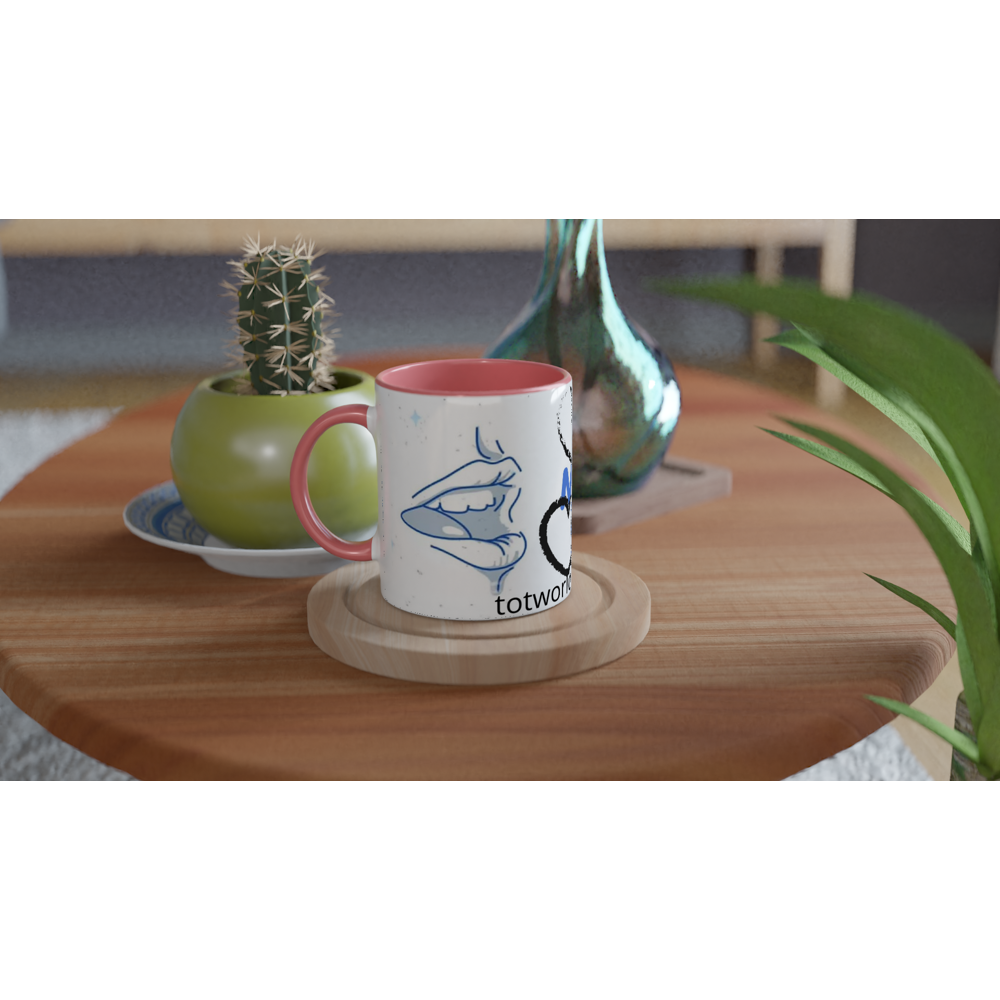 White 11oz Ceramic Mug with Color Inside