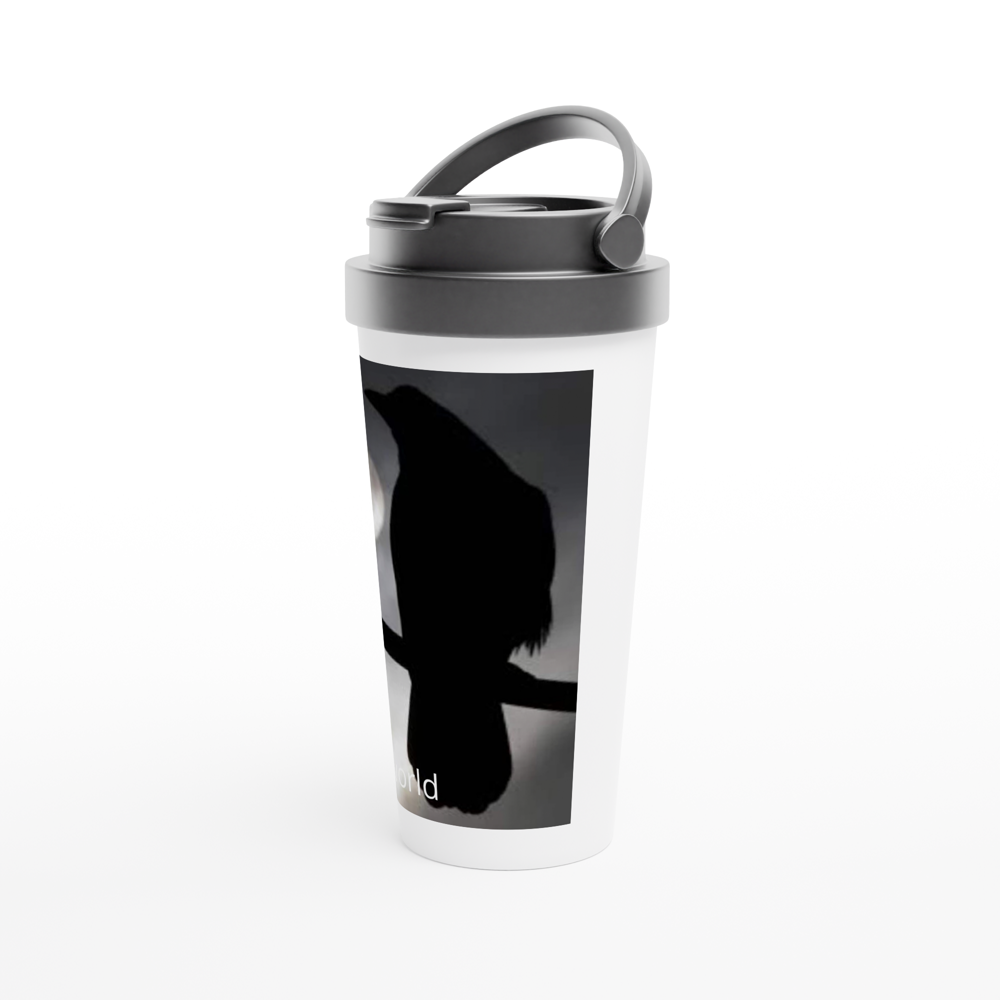White 15oz Stainless Steel Travel Mug